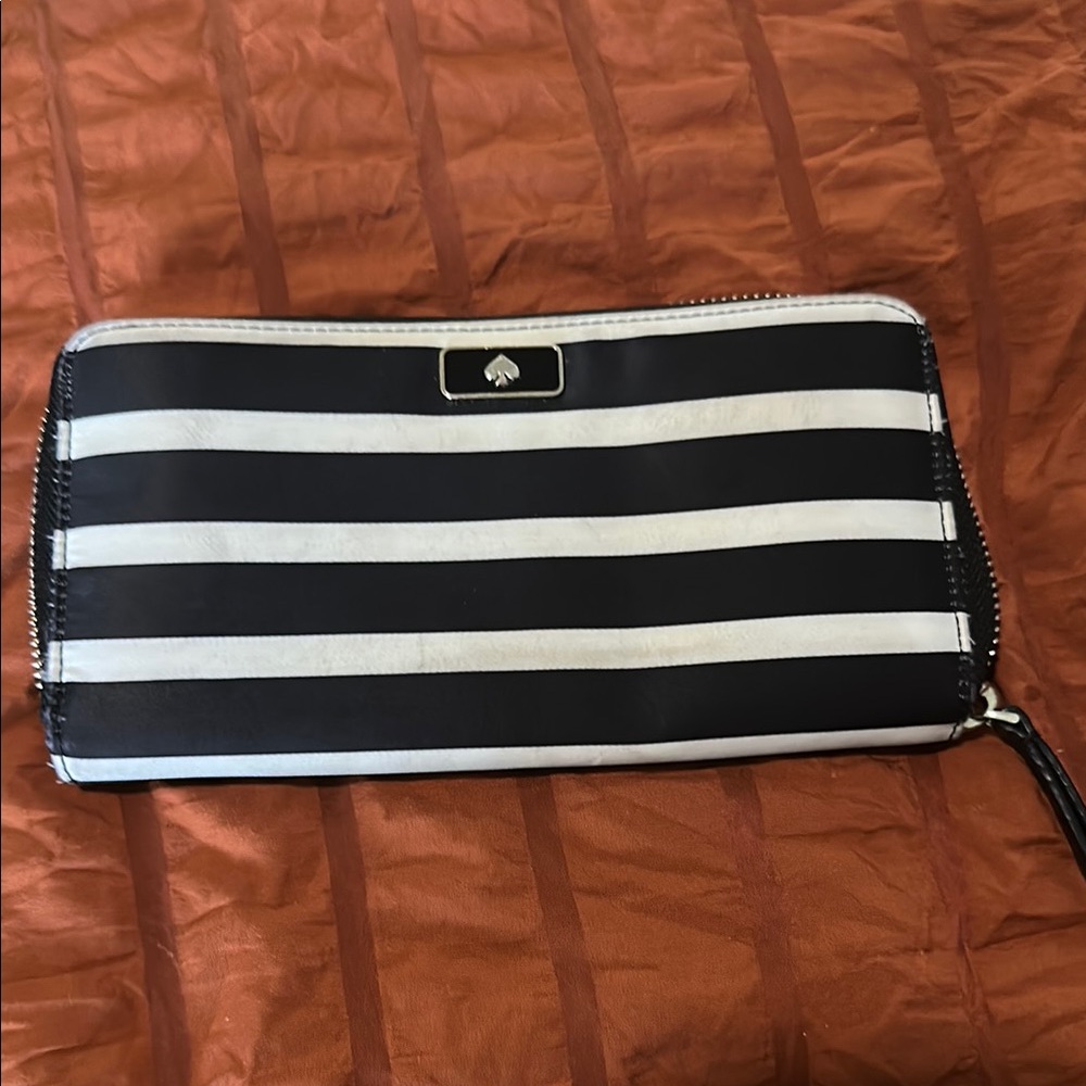 Kate Spade Black and White Striped Wallet